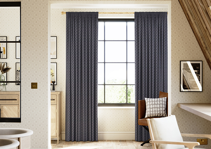 Luxor, Blueprint - Made to Measure Curtains - Image 3